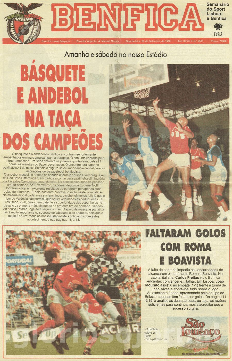 jornal o benfica 2501 1990-09-26